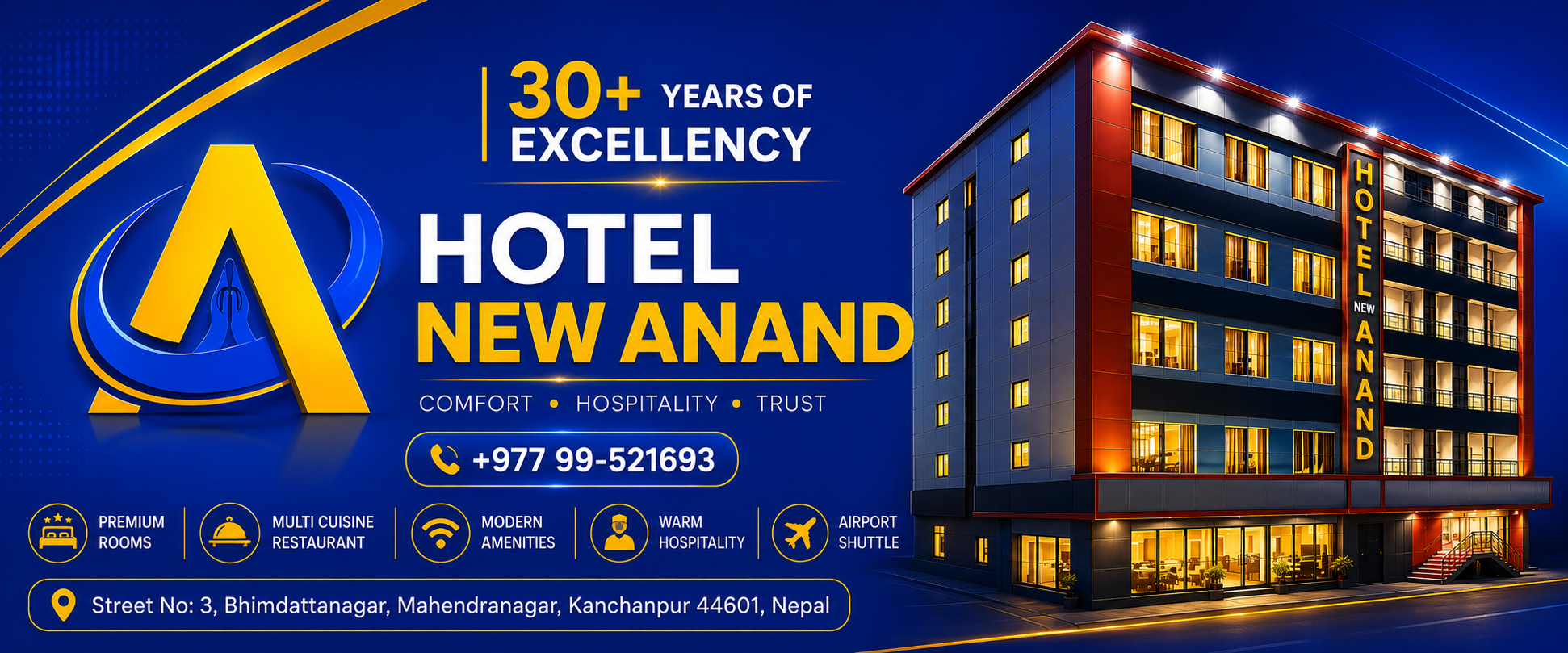 Hotel New Anand Kanchanpur exterior
